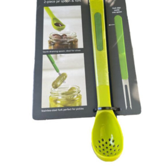 Joseph Joseph ~ 2-Piece Jar Spoon & Fork ~ Set with Scoop and Pick - Picture 1 of 3